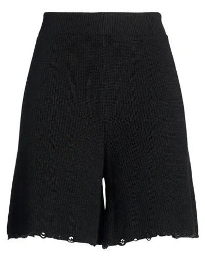 Tensione In Woman Shorts & Bermuda Shorts Black Size Onesize Acrylic, Wool, Viscose, Alpaca Wool