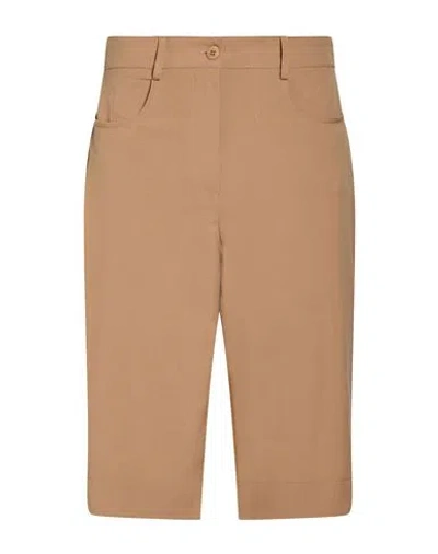 Tensione In Woman Shorts & Bermuda Shorts Camel Size Xs Polyester, Viscose, Elastane In Brown