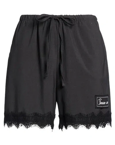 Tensione In Woman Shorts & Bermuda Shorts Charcoal Size M Polyester, Viscose, Elastane In Black