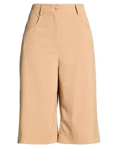 Tensione In Woman Shorts & Bermuda Shorts Sand Size Xs Polyester, Viscose, Elastane In Beige