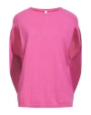 Tensione In Woman Sweater Fuchsia Size Onesize Viscose, Polyamide, Wool, Cashmere In Pink