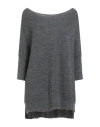 Tensione In Woman Sweater Grey Size Onesize Acrylic, Wool, Viscose, Alpaca Wool In Gray