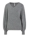 Tensione In Woman Sweater Grey Size Onesize Baby Alpaca Wool, Polyamide, Wool, Elastane In Gray