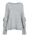 Tensione In Woman Sweater Light Grey Size Onesize Acrylic, Wool, Viscose, Alpaca Wool In Gray