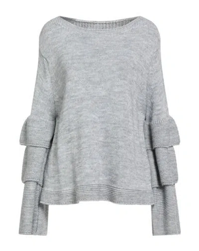 Tensione In Woman Sweater Light Grey Size Onesize Acrylic, Wool, Viscose, Alpaca Wool In Gray