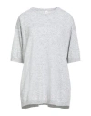 Tensione In Woman Sweater Light Grey Size Onesize Viscose, Polyamide, Wool, Cashmere In Gray