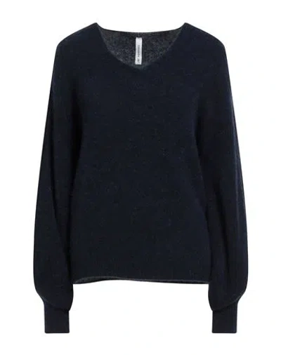 Tensione In Woman Sweater Navy Size Onesize Baby Alpaca Wool, Polyamide, Wool, Elastane In Blue
