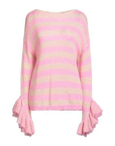 Tensione In Woman Sweater Pink Size Onesize Acrylic, Mohair Wool, Polyamide