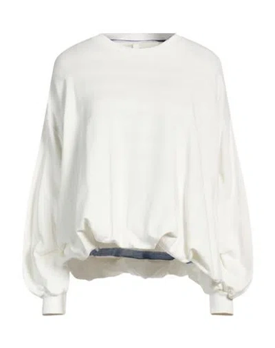 Tensione In Woman Sweatshirt Cream Size Onesize Cotton In White
