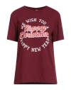 Tensione In Woman T-shirt Burgundy Size Onesize Cotton In Red