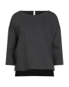 Tensione In Woman T-shirt Charcoal Size M Viscose, Nylon, Elastane In Gray