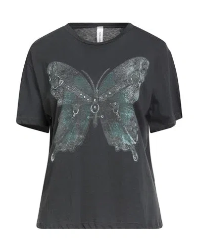 Tensione In Woman T-shirt Charcoal Size Onesize Cotton In Gray