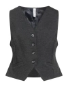Tensione In Woman Tailored Vest Charcoal Size M Viscose, Polyamide, Elastane In Gray
