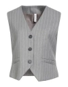 Tensione In Woman Tailored Vest Grey Size M Polyester, Viscose In Brown