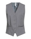 Tensione In Woman Tailored Vest Grey Size M Polyester, Viscose, Wool, Elastane In Gray