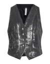 Tensione In Woman Tailored Vest Grey Size S Cotton, Elastane In Black