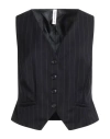 Tensione In Woman Tailored Vest Navy Size M Polyester, Viscose, Elastane In Black