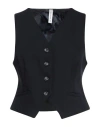 Tensione In Woman Tailored Vest Navy Size M Viscose, Polyamide, Elastane In Blue