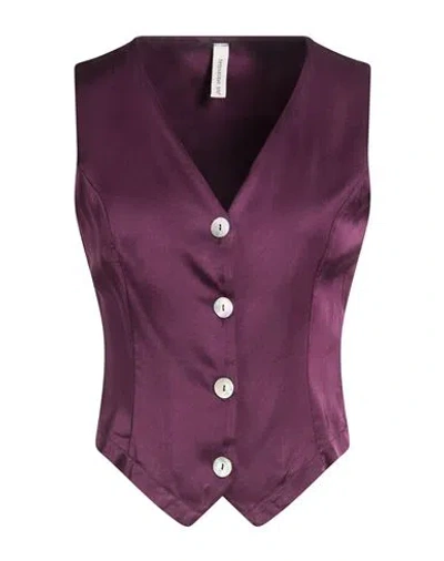 Tensione In Woman Tailored Vest Plum Size S Viscose In Purple