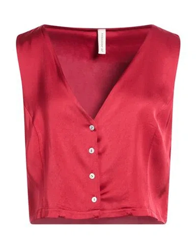 Tensione In Woman Tailored Vest Red Size M Viscose
