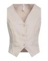 Tensione In Woman Tailored Vest Sand Size S Cotton, Elastane In Neutral