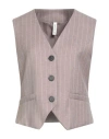 Tensione In Woman Tailored Vest Taupe Size M Polyester, Viscose In Brown