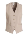 Tensione In Woman Tailored Vest Taupe Size S Polyester, Viscose, Wool, Elastane In Neutral