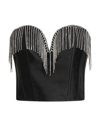 Tensione In Woman Top Black Size M Polyester