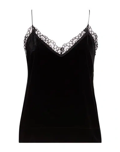 Tensione In Woman Top Black Size M Polyester, Elastane