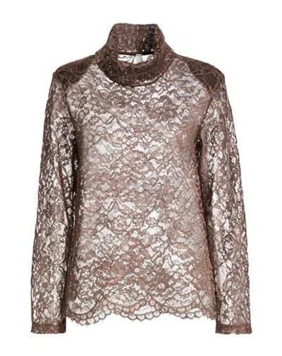 Tensione In Woman Top Brown Size S Polyester