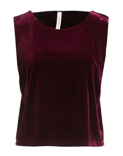 Tensione In Woman Top Burgundy Size L Polyester, Elastane In Red