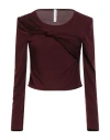 Tensione In Woman Top Burgundy Size M Polyester, Elastane In Brown
