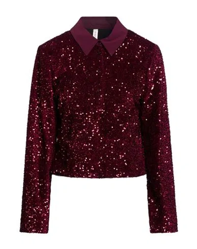 Tensione In Woman Top Burgundy Size M Polyester In Red