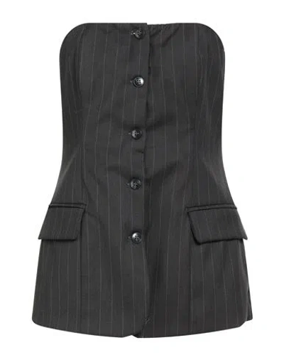 TENSIONE IN TENSIONE IN WOMAN TOP CHARCOAL SIZE M POLYESTER, VISCOSE, ELASTANE