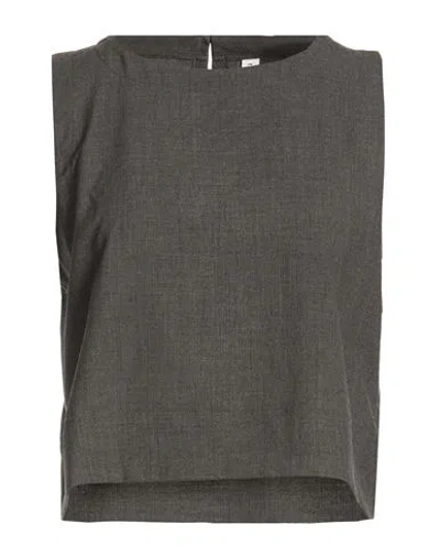 Tensione In Woman Top Charcoal Size S Polyester, Viscose, Elastane In Grey
