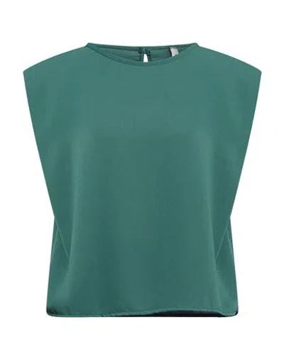Tensione In Woman Top Emerald Green Size M Recycled Polyester, Polyester