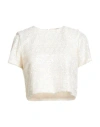 Tensione In Woman Top Ivory Size S Polyester, Elastane In White