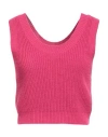 Tensione In Woman Top Magenta Size Onesize Acrylic, Wool, Viscose, Alpaca Wool In Pink