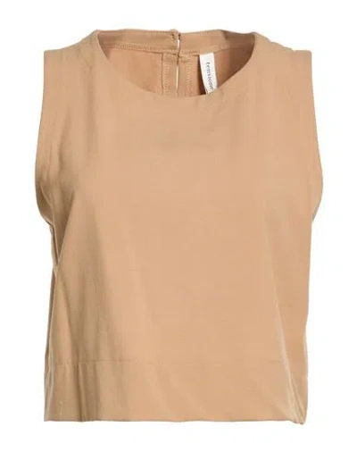 Tensione In Woman Top Sand Size M Polyester, Viscose, Elastane In Brown