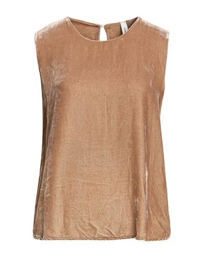 Tensione In Woman Top Sand Size M Viscose, Polyamide In Brown