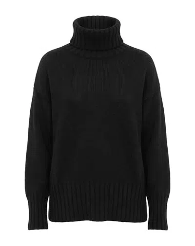 Tensione In Woman Turtleneck Black Size Onesize Acrylic, Viscose, Wool, Alpaca Wool