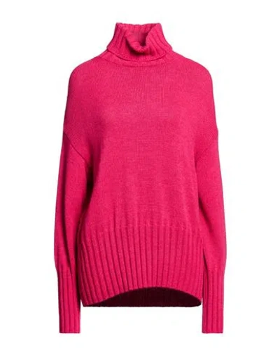 Tensione In Woman Turtleneck Fuchsia Size Onesize Acrylic, Viscose, Wool, Alpaca Wool In Pink