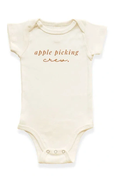 Tenth & Pine Kids'  Apple Picking Crew Organic Baby Bodysuit In Neutral