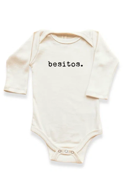 Tenth & Pine Kids'  Besitos Gender Inclusive Organic Long Sleeve Baby Bodysuit In Neutral