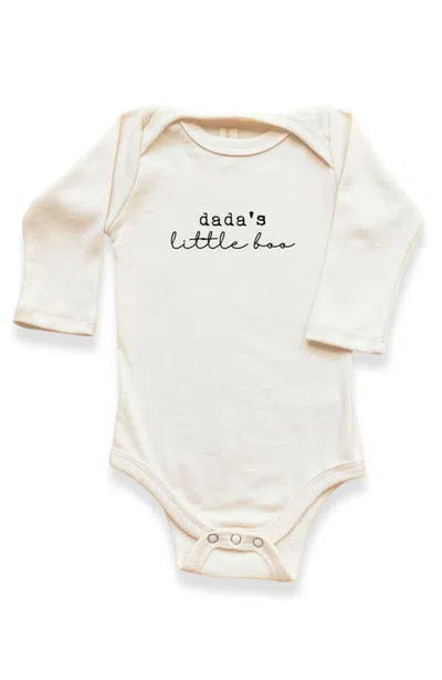 Tenth & Pine Kids'  Dada's Little Boo Organic Bodysuit Long Sleeve In Neutral