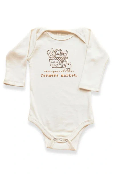Tenth & Pine Kids'  Farmers Market Organic Bodysuit Long Sleeve In Neutral