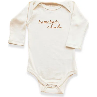 Tenth & Pine Kids'  Homebody Club Organic Bodysuit Long Sleeve In White