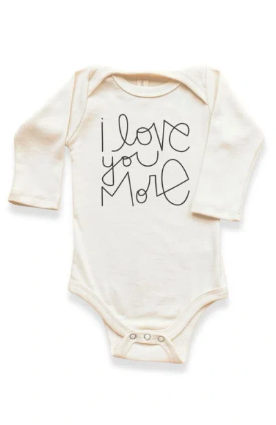 Tenth & Pine Kids'  I Love You More Gender Inclusive Organic Baby Bodysuit Long Sleeve In Neutral
