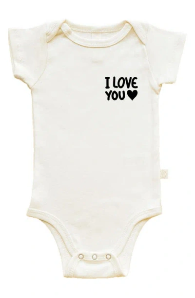 Tenth & Pine Babies' I Love You Organic Cotton Bodysuit In Natural