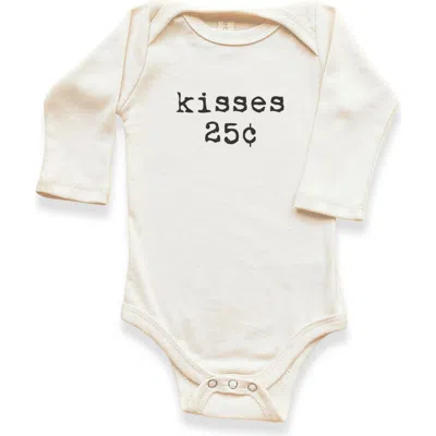 Tenth & Pine Kids'  Kisses 25c Gender Inclusive Organic Baby Bodysuit Long Sleeve In Neutral